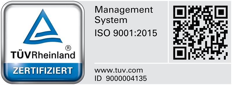 TÜV Rheinland Prüfzeichen ISO 9001:2015