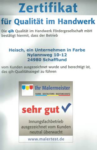 qih-Qualitätssiegel „sehr gut – ausgezeichnet vom Kunden“
